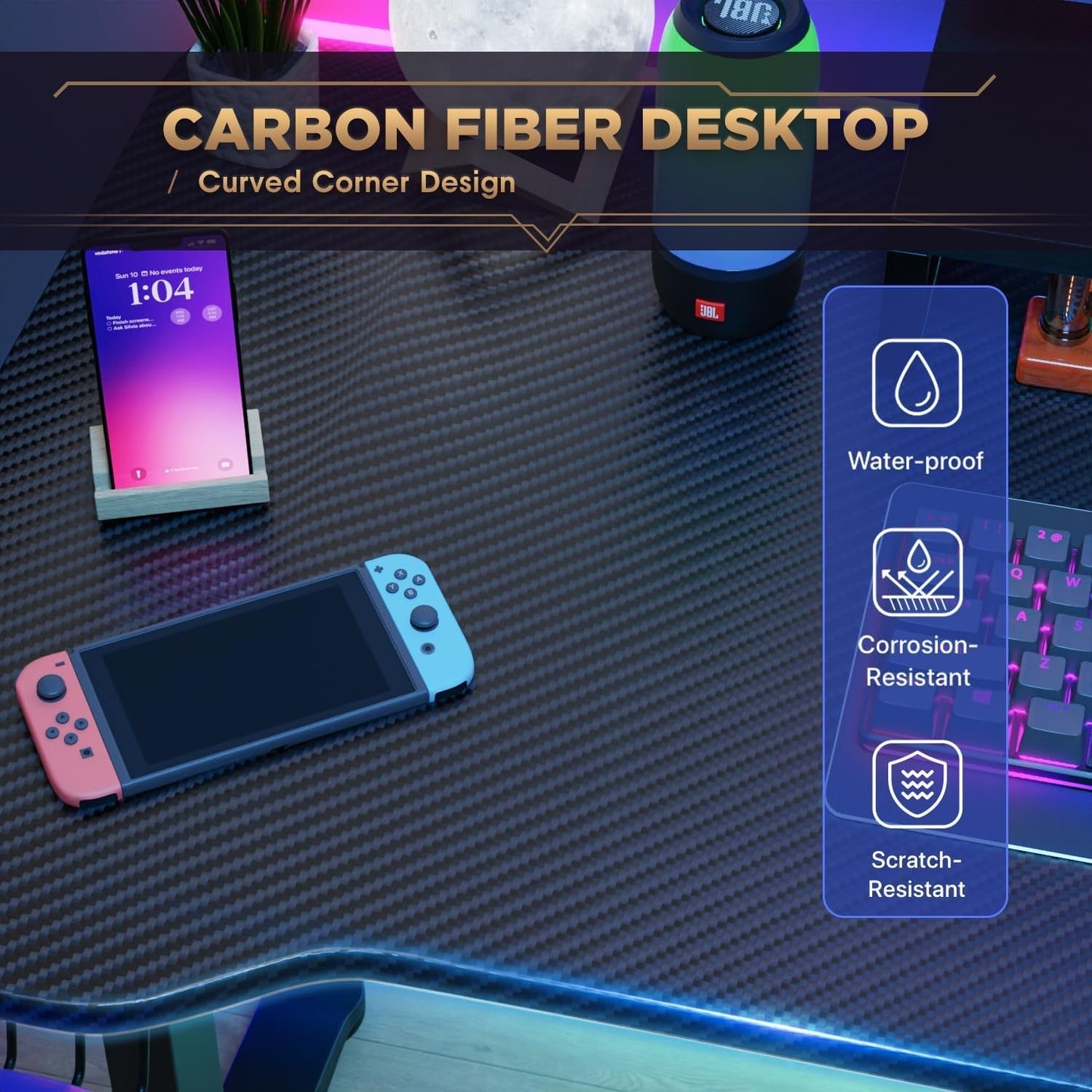 SHIPITFURNITURE 47" T-Shaped Gaming Desk