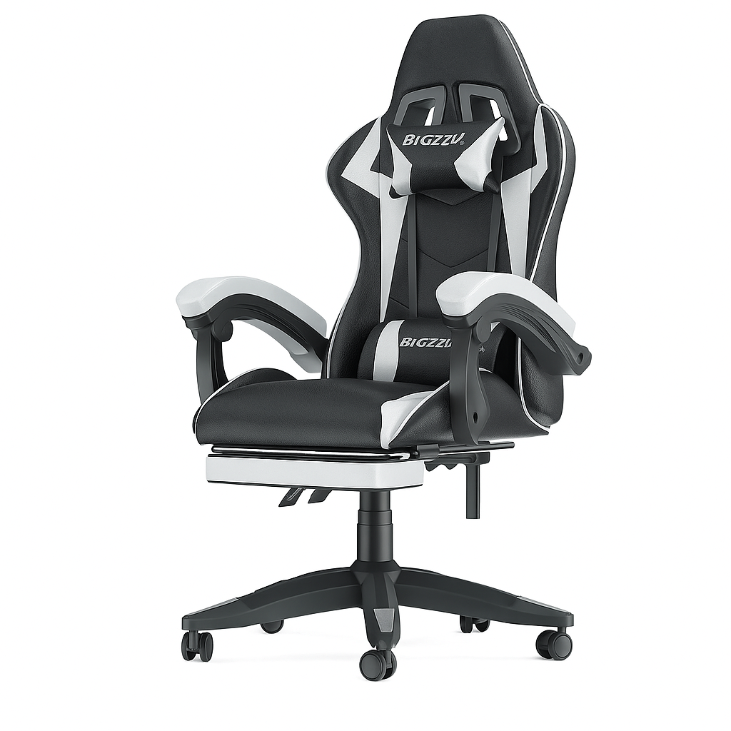 BIGZZIA Ergonomic Gaming Chair with Footrest