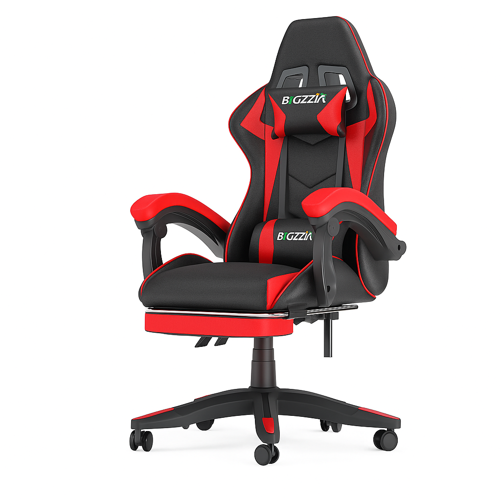 BIGZZIA Ergonomic Gaming Chair with Footrest