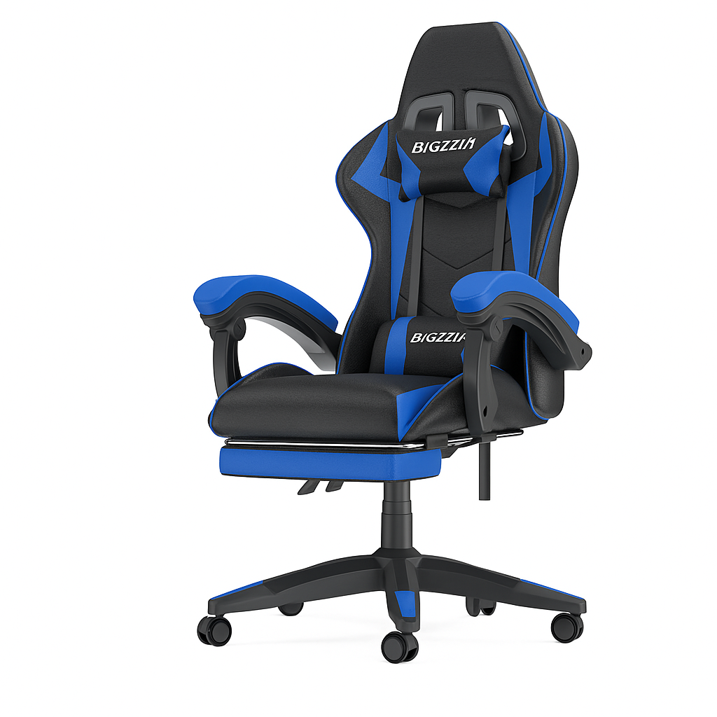 BIGZZIA Ergonomic Gaming Chair with Footrest