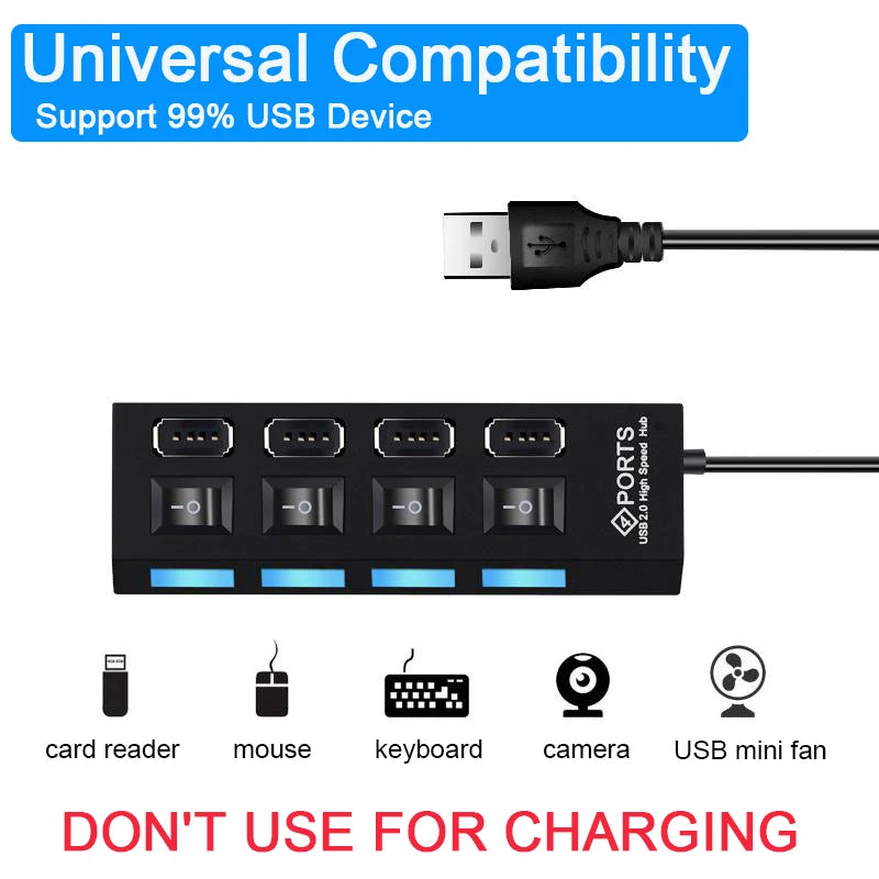 Adapter Multi LED USB Hub 2.0