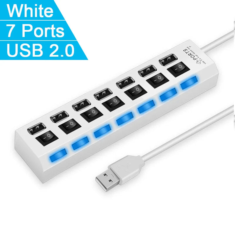Adapter Multi LED USB Hub 2.0