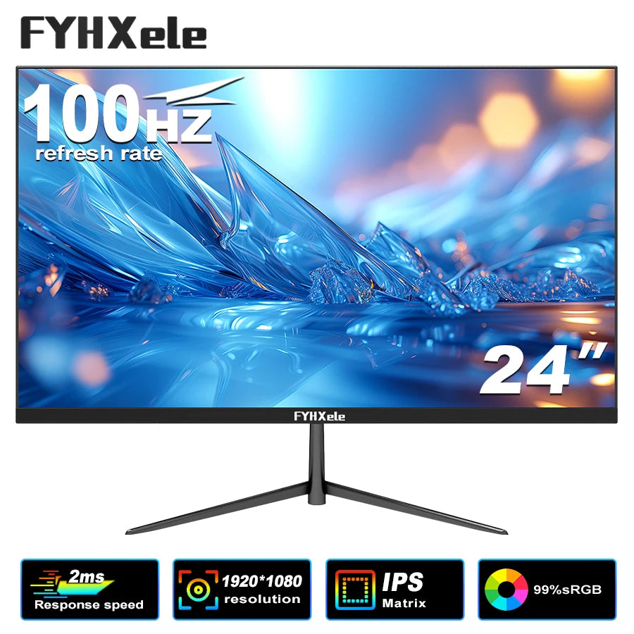 FYHXele 24" 100Hz 1080p LCD Gaming Monitor