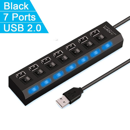 Adapter Multi LED USB Hub 2.0